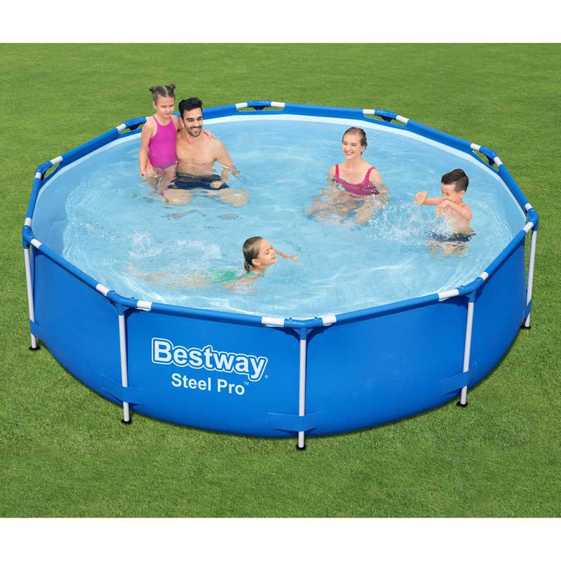 Load image into Gallery viewer, Bestway zwembad steel pro set rond 305 (blauw, incl. filterpomp (220-240v))
