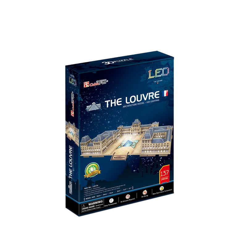 Load image into Gallery viewer, Cubic fun 3d puzzel the louvre + led verlichting 137 stukjes
