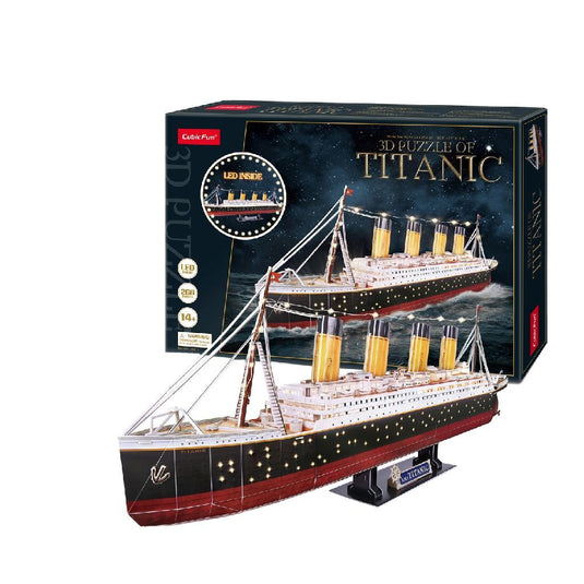 Cubic fun 3d puzzel titanic met led verlichting - 266st.