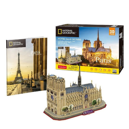 Cubic fun national geographic 3d puzzel notre-dame parijs 128 stukjes