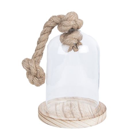Clayre eef 6gl2220 stolp transparant 12x19 cm