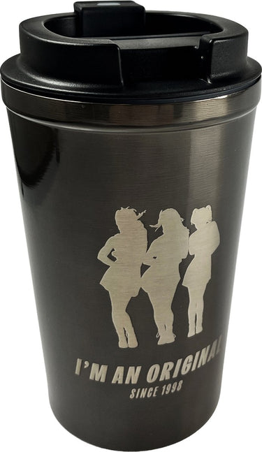 K3 originals - beker - koffiebeker to go - rvs thermosbeker - space grey - met subtiele print van de originals