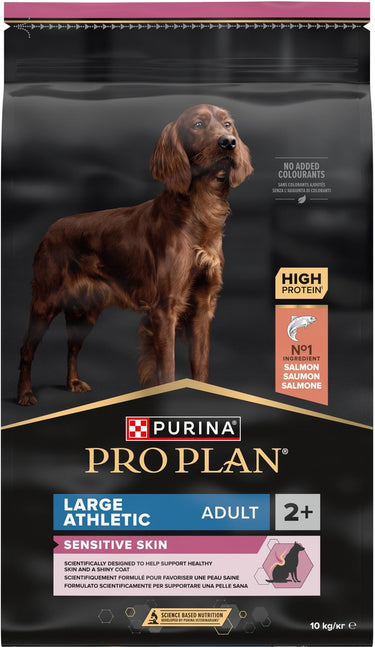 Pro plan purina® ® sensitive skin large athletic adult - hondenvoer droogvoer - zalm - 10 kg