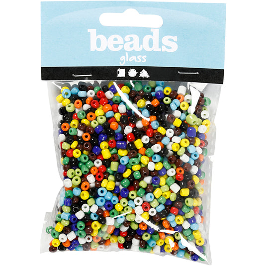 Creativ company http: www.cchobby.nl rocailles-d-4-mm-afm-6-0-gatgrootte-0-9-1-2-mm-diverse-kleuren-130-gr-1-doos