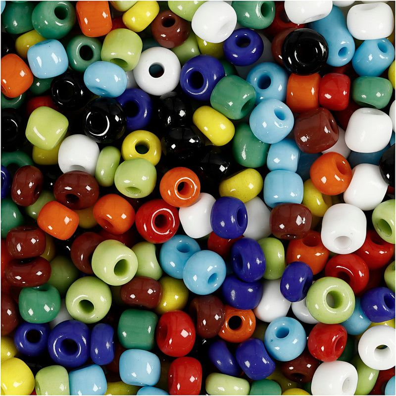 Load image into Gallery viewer, Creativ company http: www.cchobby.nl rocailles-d-4-mm-afm-6-0-gatgrootte-0-9-1-2-mm-diverse-kleuren-130-gr-1-doos
