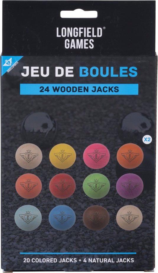 Engelhart jeu de boules houten buts set – 12 stuks fluor naturel – ø30 mm – pétanque – longfield