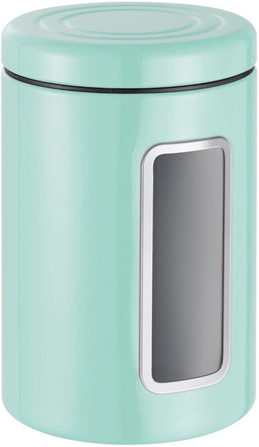 Wesco classic line voorraadbus met venster | 2 liter | metaal - mint | voorraadpot