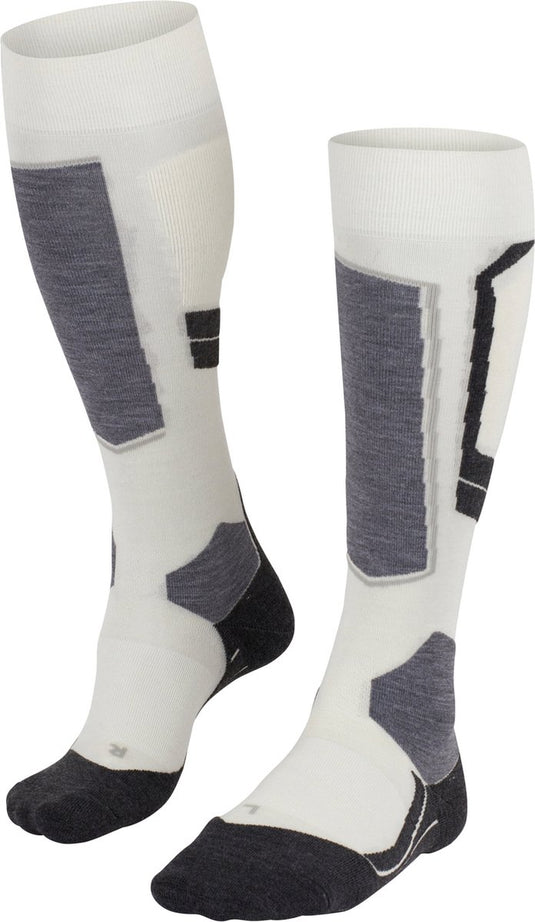 Falke sk4 warm dun wol functioneel materiaal skisokken dames wit - maat 41-42
