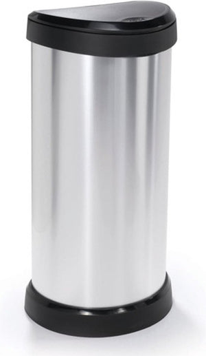 Curver decobin push prullenbak - 40 liter - metallic - recycled kunststof