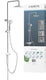 Schütte aquastar douchesysteem - regendouche - geïntegreerd planchet - met push-button omsteller - chroom wit