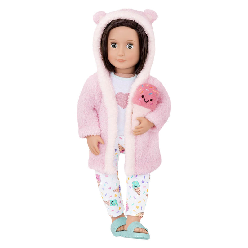 Afbeelding laden in galerijviewer, Puch deluxe outfit pyjama en kamerjas voor poppen

