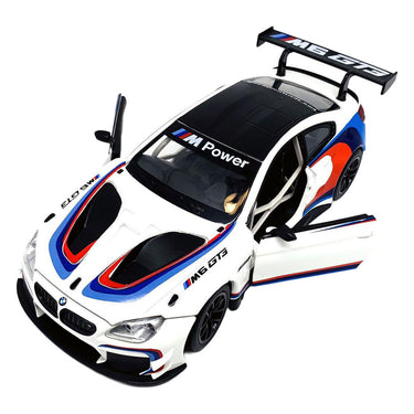 Bmw m6 gt3 die-cast auto met licht en geluid - 1:24