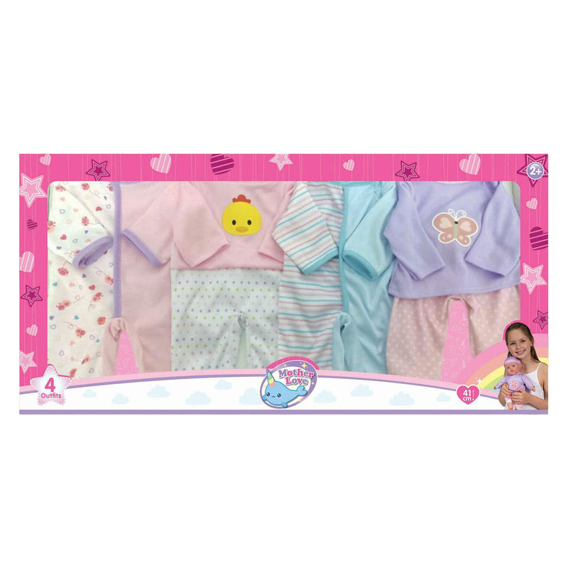 Load image into Gallery viewer, Poppenkledingset voor 41cm poppen - 4 outfits
