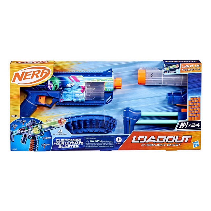 Load image into Gallery viewer, Nerf loadout cyberlight ghost blaster voor foamdarts en 24 n1-darts
