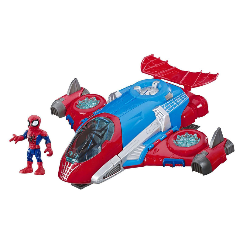 Load image into Gallery viewer, Super hero adventures spiderman jetquarters speelset
