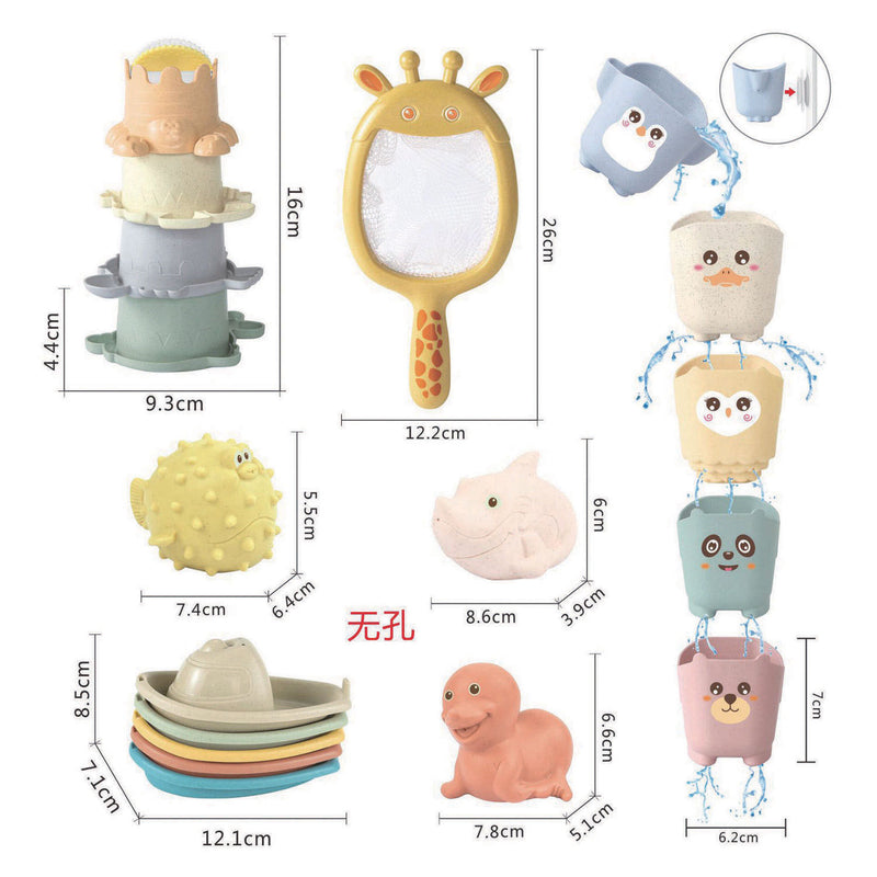 Load image into Gallery viewer, Badspeelgoedset pastel kleuren - 22dlg.

