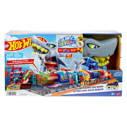 Hot wheels city ultra shark car wash