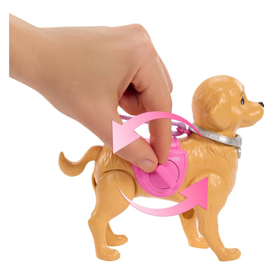 Barbie malibu wandelpuppy speelgoedset - pop en hond die kan poepen en accessoires