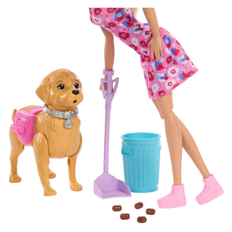 Load image into Gallery viewer, Barbie malibu wandelpuppy speelgoedset - pop en hond die kan poepen en accessoires
