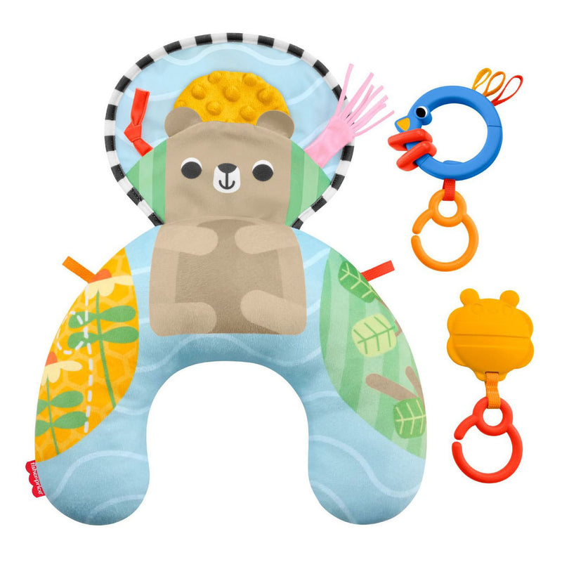 Load image into Gallery viewer, Fisher-price zintuiglijke avonturen buikligtrainer - voor pasgeborenen met bijtring en rammelaar
