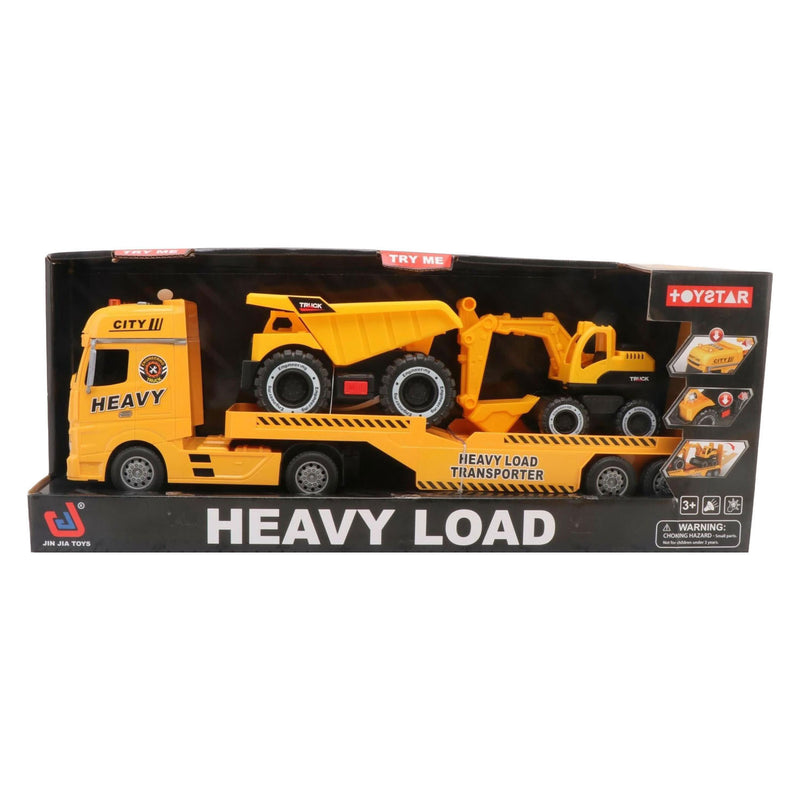 Load image into Gallery viewer, Dieplader met dump truck en graafmachine - 54cm
