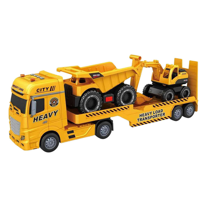 Load image into Gallery viewer, Dieplader met dump truck en graafmachine - 54cm
