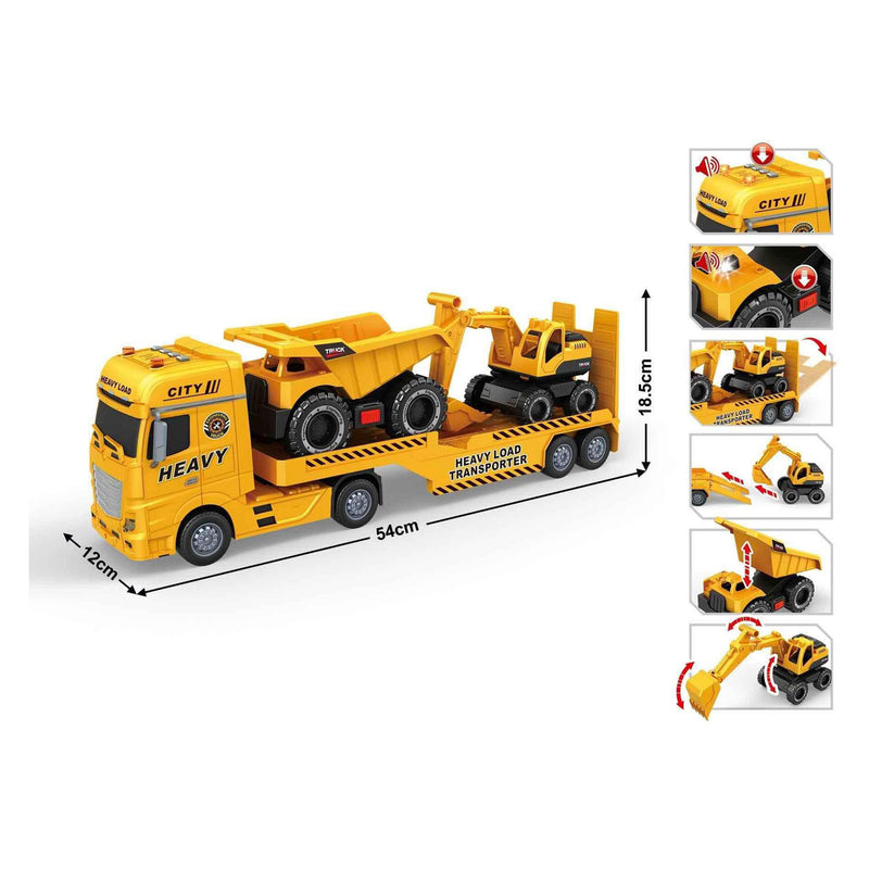 Load image into Gallery viewer, Dieplader met dump truck en graafmachine - 54cm
