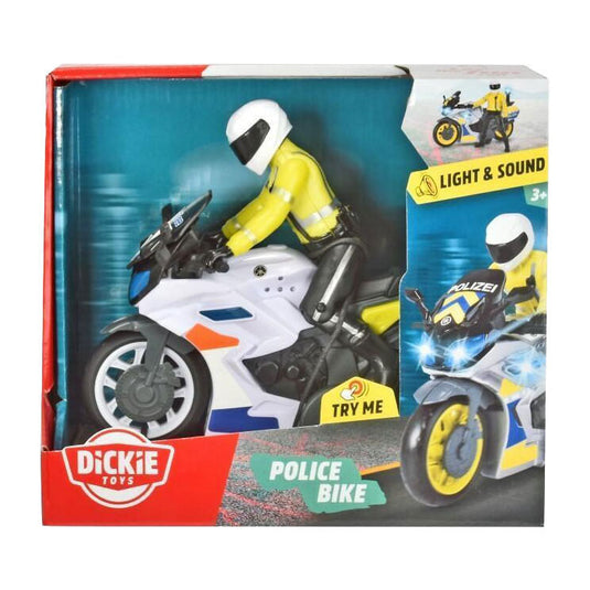 Dickie toys politie motor - belgische versie - 17 cm - licht geluid - speelgoedvoertuig