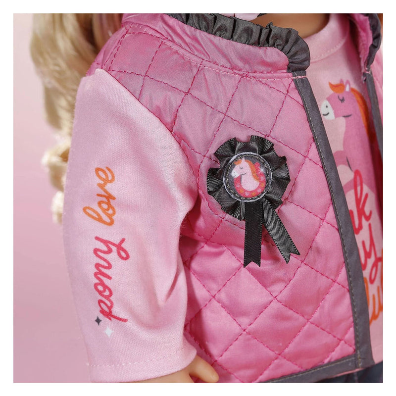 Load image into Gallery viewer, Baby born poppenkleding paardrijden 43cm - outfit met helm.
