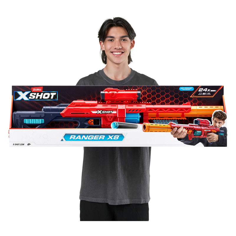 Load image into Gallery viewer, Xshot zuru x-shot excel red range x8 blaster met 24 pijlen

