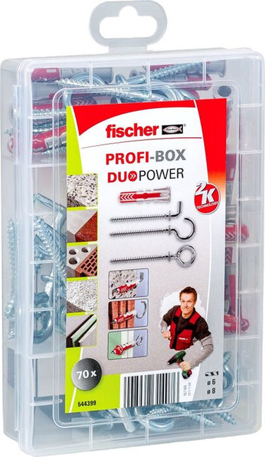 Fischer 544399 - schraubhaken dübelsatz - autoklaven-porenbeton - mauerziegel - beton - gipsblock - gipsfaserplatten - gipskarton - kunststoff - 70 stück(e) - box (544399)