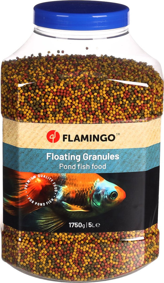 Flamingo vissen voer – vissenvoer – vijvervoer – vijvervoer korrels – 5l – mix beige groen rood