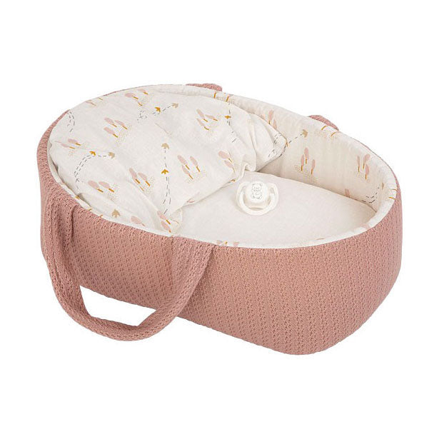 Load image into Gallery viewer, Elegance babyto babypop roze met draagmand en kussen - 33 cm
