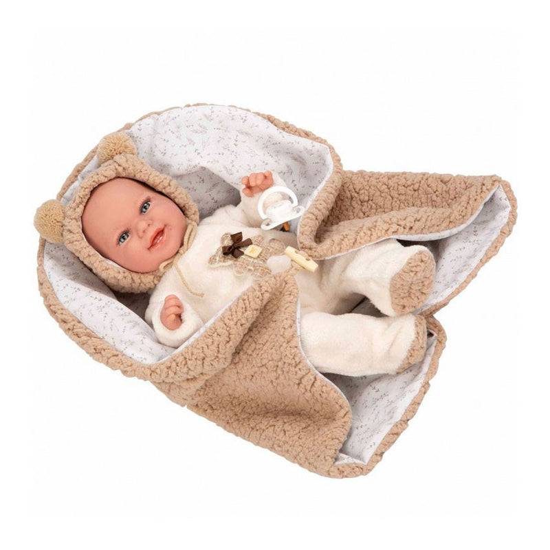 Load image into Gallery viewer, Elegance babyto babypop beige berenpakje met dekentje - 35 cm
