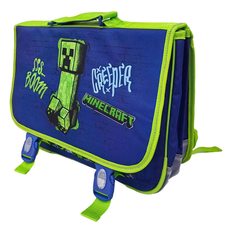 Load image into Gallery viewer, Minecraft schooltas 2 compartimenten met voorzak - 31,5x41x15cm
