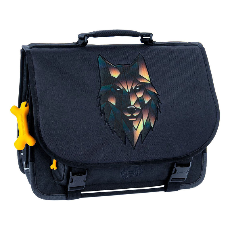 Load image into Gallery viewer, Stones and bones wolf navy cedar schooltas
