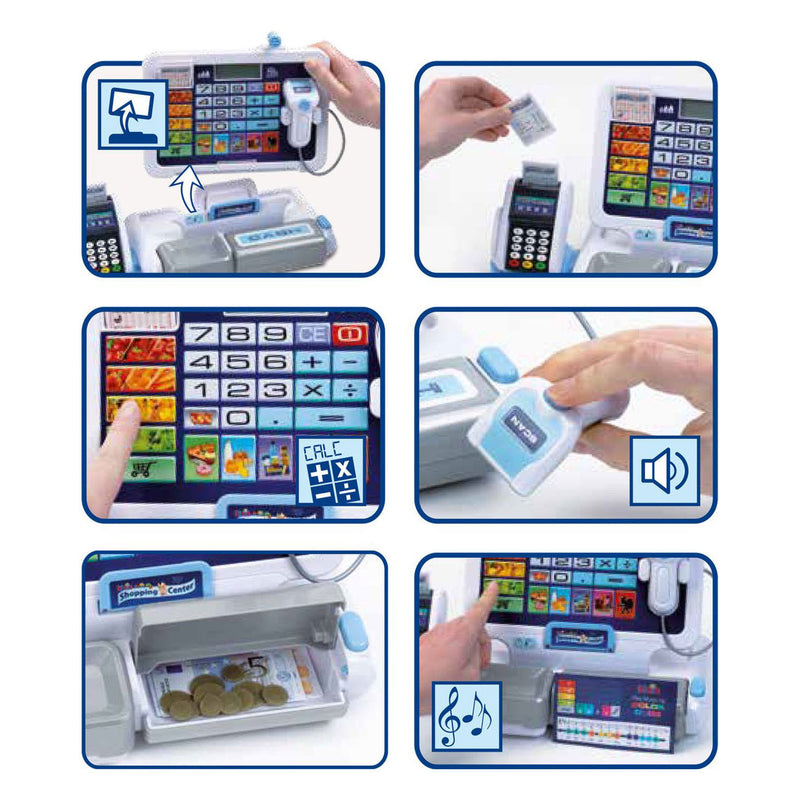 Load image into Gallery viewer, Klein toys - speelgoed kassa - incl. geluidseffecten, speelgoed munten, biljetten en credit card - meerkleurig
