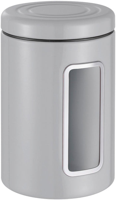 Wesco classic line voorraadbus met venster | 2 liter | metaal - grijs | voorraadpot