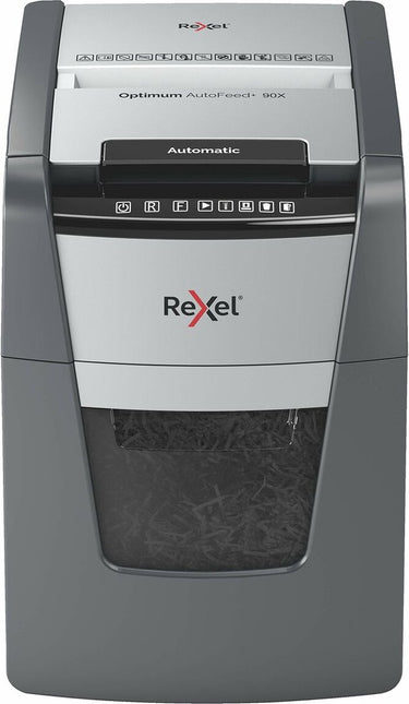 Rexel optimum autofeed 90x papierversnipperaar - p4 snippers - automatische invoer tot 90 vel - 34l - zwart