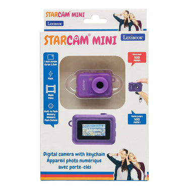 Mini digitale camera sleutelhanger paars