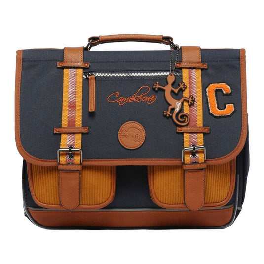 Caméléon schooltas mustard badges - 38cm
