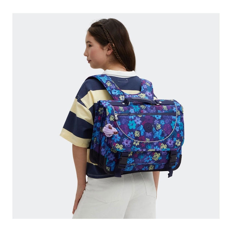 Load image into Gallery viewer, Kipling preppy rugzak - dark flower stamp
