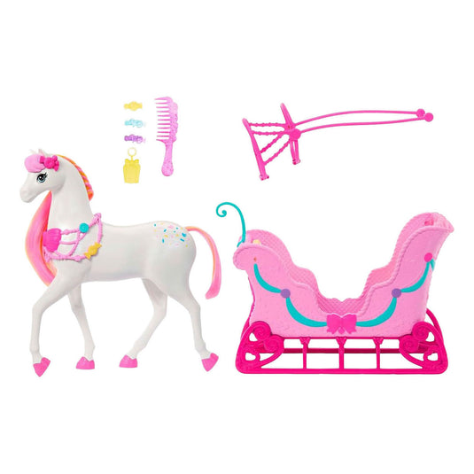 Mattel barbie notenkraker snoepjesland paard en slee