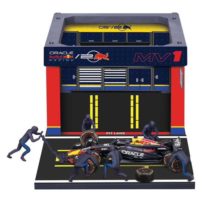 Load image into Gallery viewer, Burago red bull pit pass met max verstappen - 1:43
