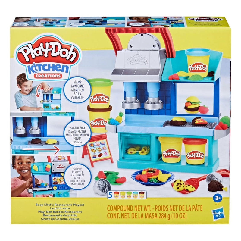 Load image into Gallery viewer, Play-doh kitchen creations chefs drukke restaurant - 5 kleipotjes
