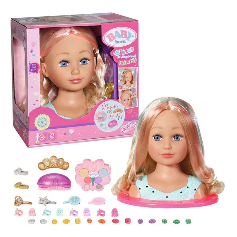 Load image into Gallery viewer, Zapf creation baby born styling make-up en kaphoofd prinses - 27cm
