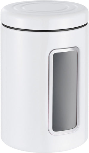 Wesco classic line voorraadbus met venster | 2 liter | metaal - wit | voorraadpot