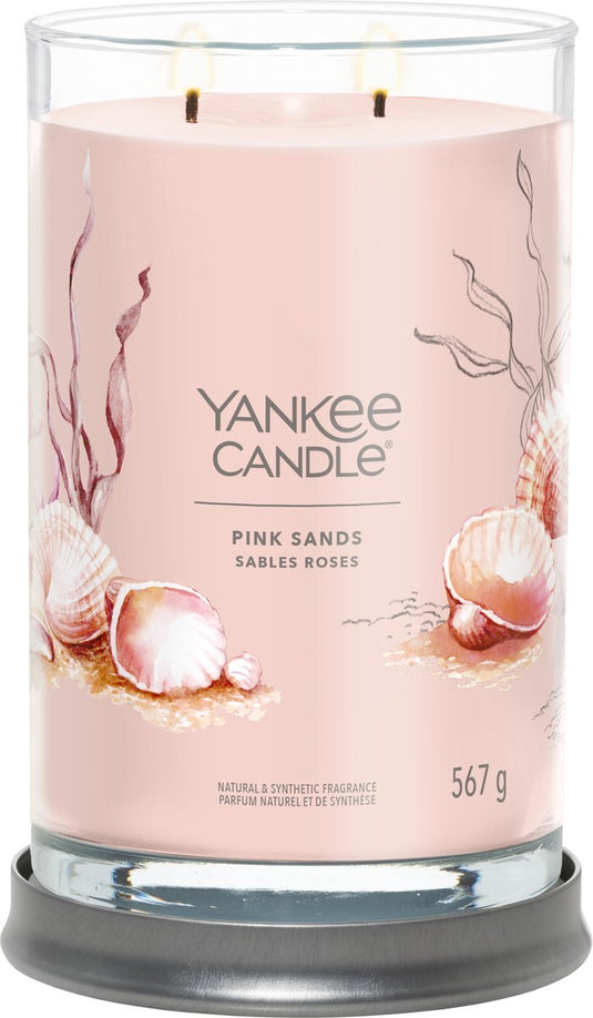 Yankee candle - pink sands large tumbler geurkaars - 100 branduren - twee lonten