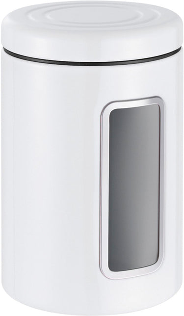 Wesco classic line voorraadbus met venster | 2 liter | metaal - wit | voorraadpot
