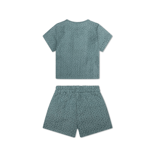 Leopard | groen jongens set strand – muslin